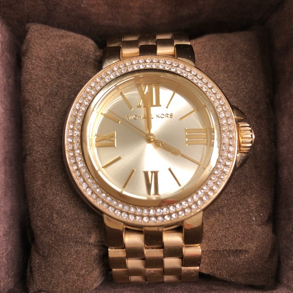 Michael Kors Lucy MK3185 Gold Watch with Crystal